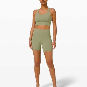 RARE!! Lululemon Free to Be Serene Longline Bra in Rosemary Green
